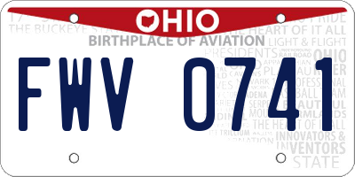 OH license plate FWV0741