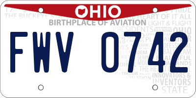 OH license plate FWV0742