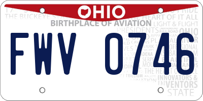 OH license plate FWV0746
