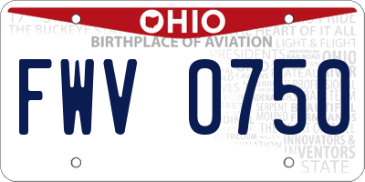 OH license plate FWV0750