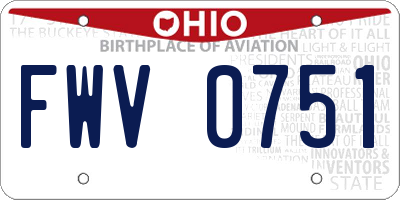 OH license plate FWV0751