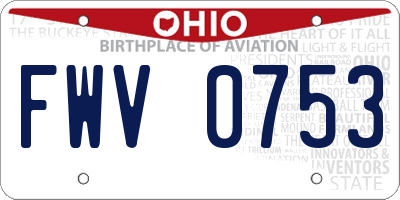 OH license plate FWV0753