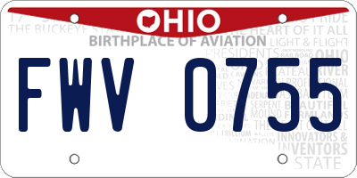 OH license plate FWV0755