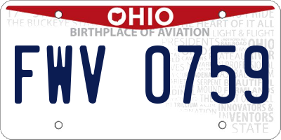 OH license plate FWV0759
