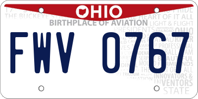 OH license plate FWV0767