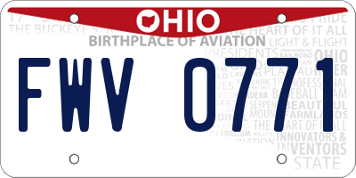 OH license plate FWV0771