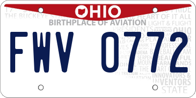 OH license plate FWV0772