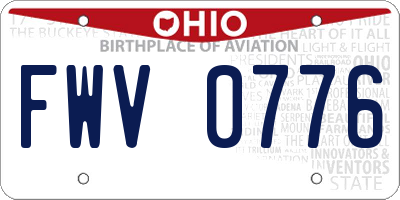 OH license plate FWV0776