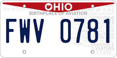 OH license plate FWV0781