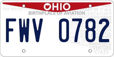 OH license plate FWV0782
