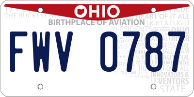 OH license plate FWV0787