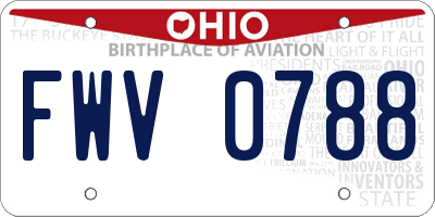 OH license plate FWV0788