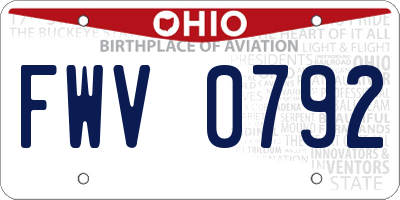 OH license plate FWV0792