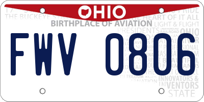 OH license plate FWV0806