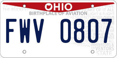 OH license plate FWV0807