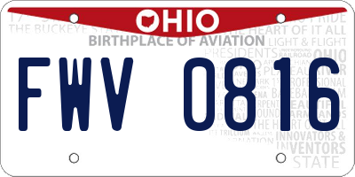 OH license plate FWV0816