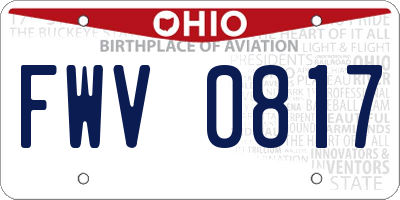 OH license plate FWV0817