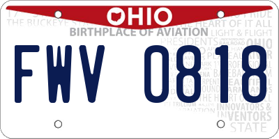 OH license plate FWV0818