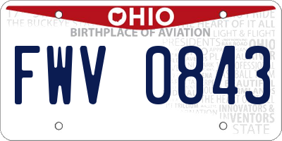 OH license plate FWV0843