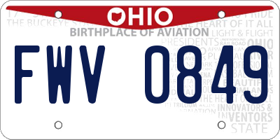 OH license plate FWV0849