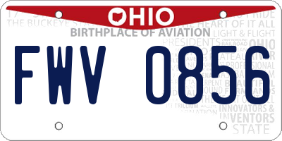 OH license plate FWV0856