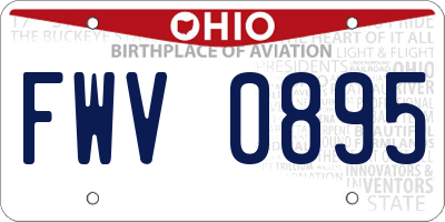 OH license plate FWV0895