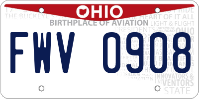 OH license plate FWV0908