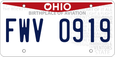 OH license plate FWV0919