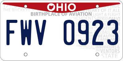 OH license plate FWV0923