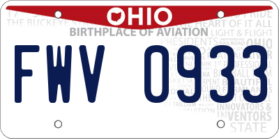 OH license plate FWV0933