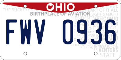 OH license plate FWV0936