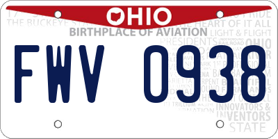 OH license plate FWV0938