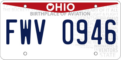 OH license plate FWV0946