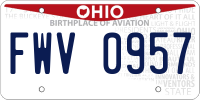 OH license plate FWV0957