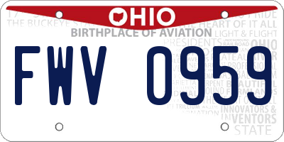 OH license plate FWV0959