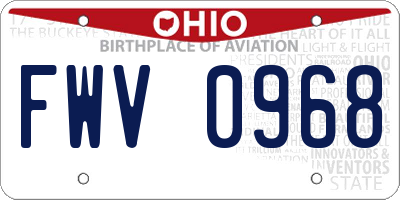 OH license plate FWV0968
