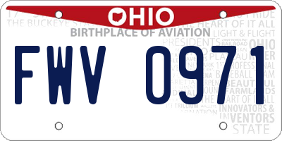 OH license plate FWV0971