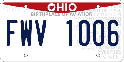 OH license plate FWV1006