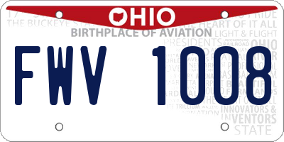 OH license plate FWV1008