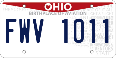 OH license plate FWV1011