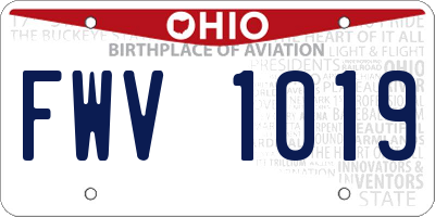 OH license plate FWV1019