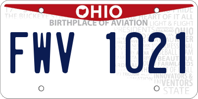 OH license plate FWV1021