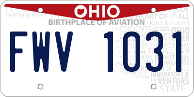 OH license plate FWV1031