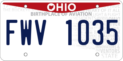 OH license plate FWV1035