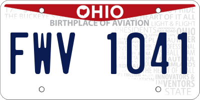 OH license plate FWV1041