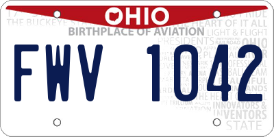 OH license plate FWV1042