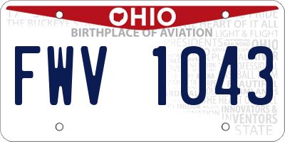 OH license plate FWV1043