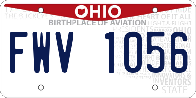 OH license plate FWV1056