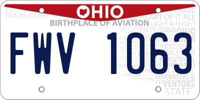 OH license plate FWV1063