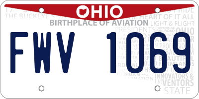 OH license plate FWV1069